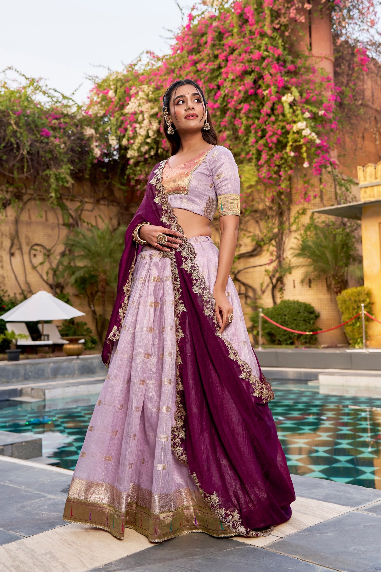 Elegant Woven Grace Lehenga with Royal Paithani Borders and Intricate Embroidery