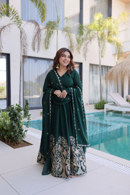 RangBhoomi Ready-to-Wear Designer Gown and Dupatta Collection 2026 – Elegant Embroidered Multi-Color Ensemble