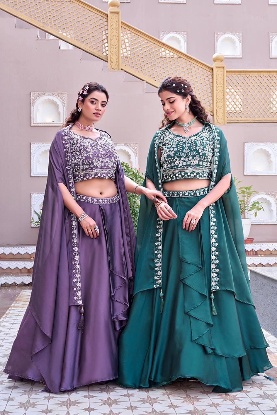 RangBhoomi Exclusive Wedding Special Lehenga Choli Set in Pure Rangoli Silk with Heavy Embroidery and Sequence Detailing