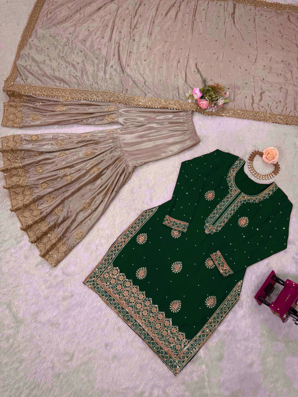 Introducing the New RangBhoomi SP Series: Elegant Chinon Silk Ensemble with Realistic Modeling