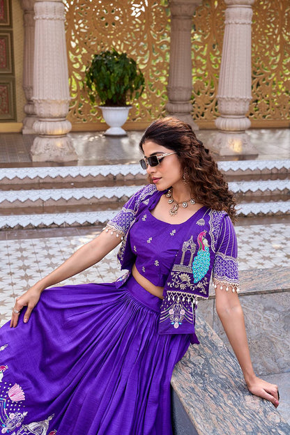 RangBhoomi Elegant Festival Lehenga Choli with Embroidered Koti Set