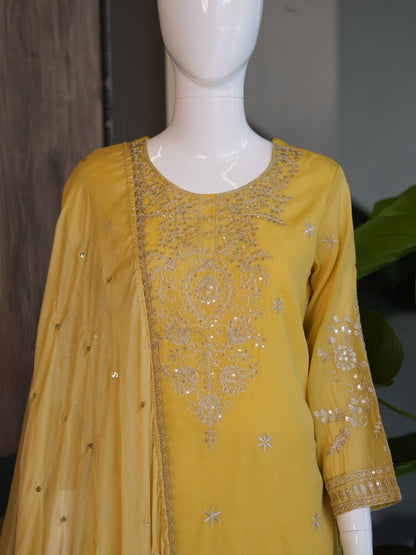 RangBhoomi Designer Festival Special Collection - Elegant Embroidered Cosmos Fabric Set