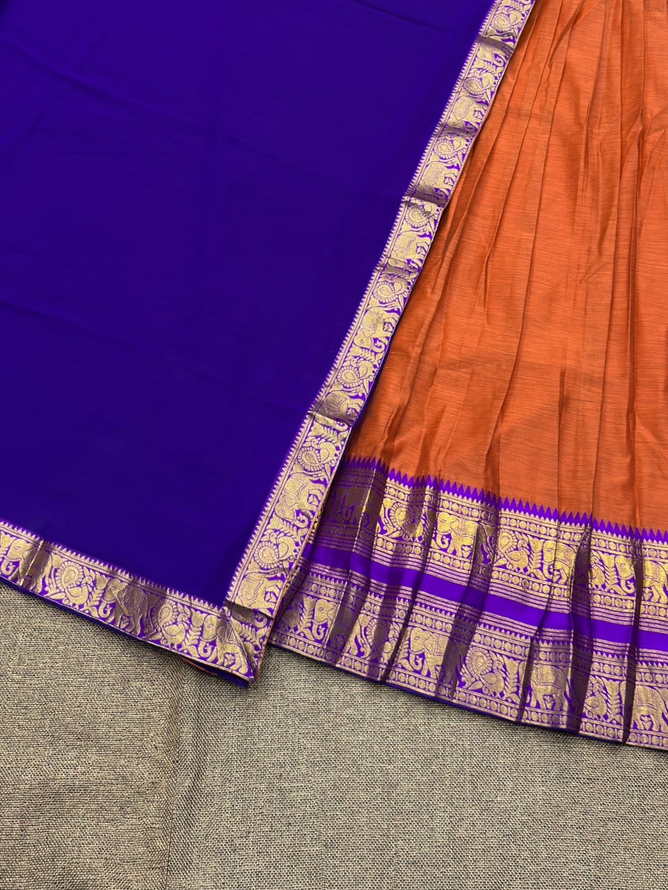 Exquisite South Indian Kanjivaram Silk Lehenga Ensemble with Zari Weaving and Georgette Dupatta