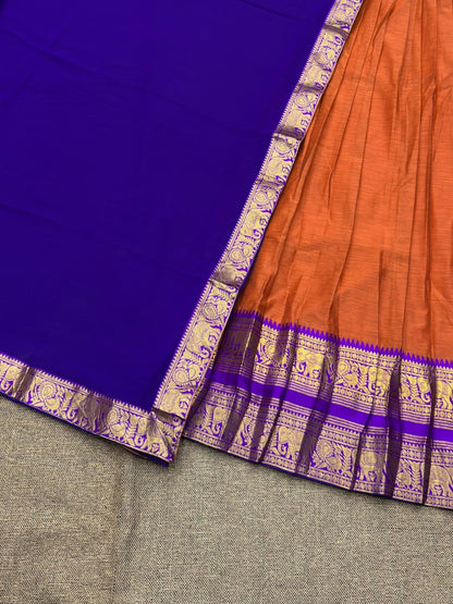 Exquisite South Indian Kanjivaram Silk Lehenga Ensemble with Zari Weaving and Georgette Dupatta