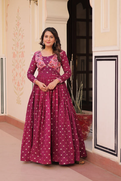 Position Print Choli Design Gown | Indian Ethnic Party Wear