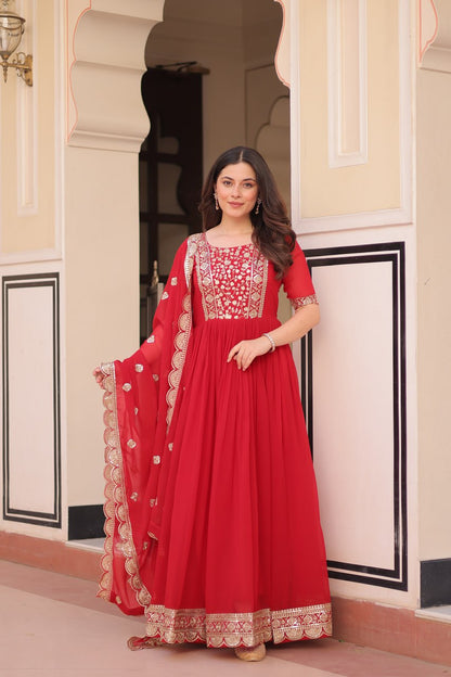 Designer Gown 2025 - Ready Made, Embroidered | Rangbhoomi