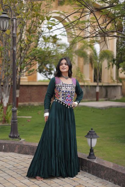 Navratri Gown Collection 2026 — Elegant Reyon Gown with Embellished Blouse by RangBhoomi