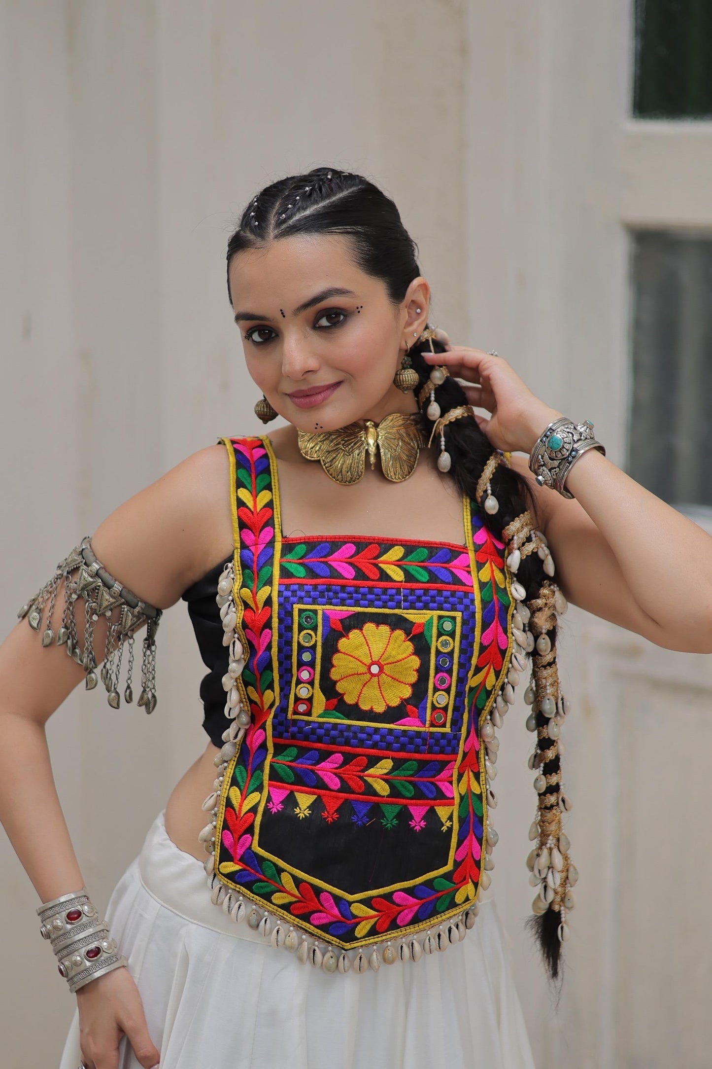 Elegant Navratri Blouse Collection with Kutchi Gamthi Embroidery and Mirror Work