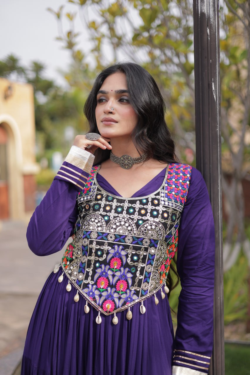 Navratri Gown Collection 2026 — Elegant Reyon Gown with Embellished Blouse by RangBhoomi