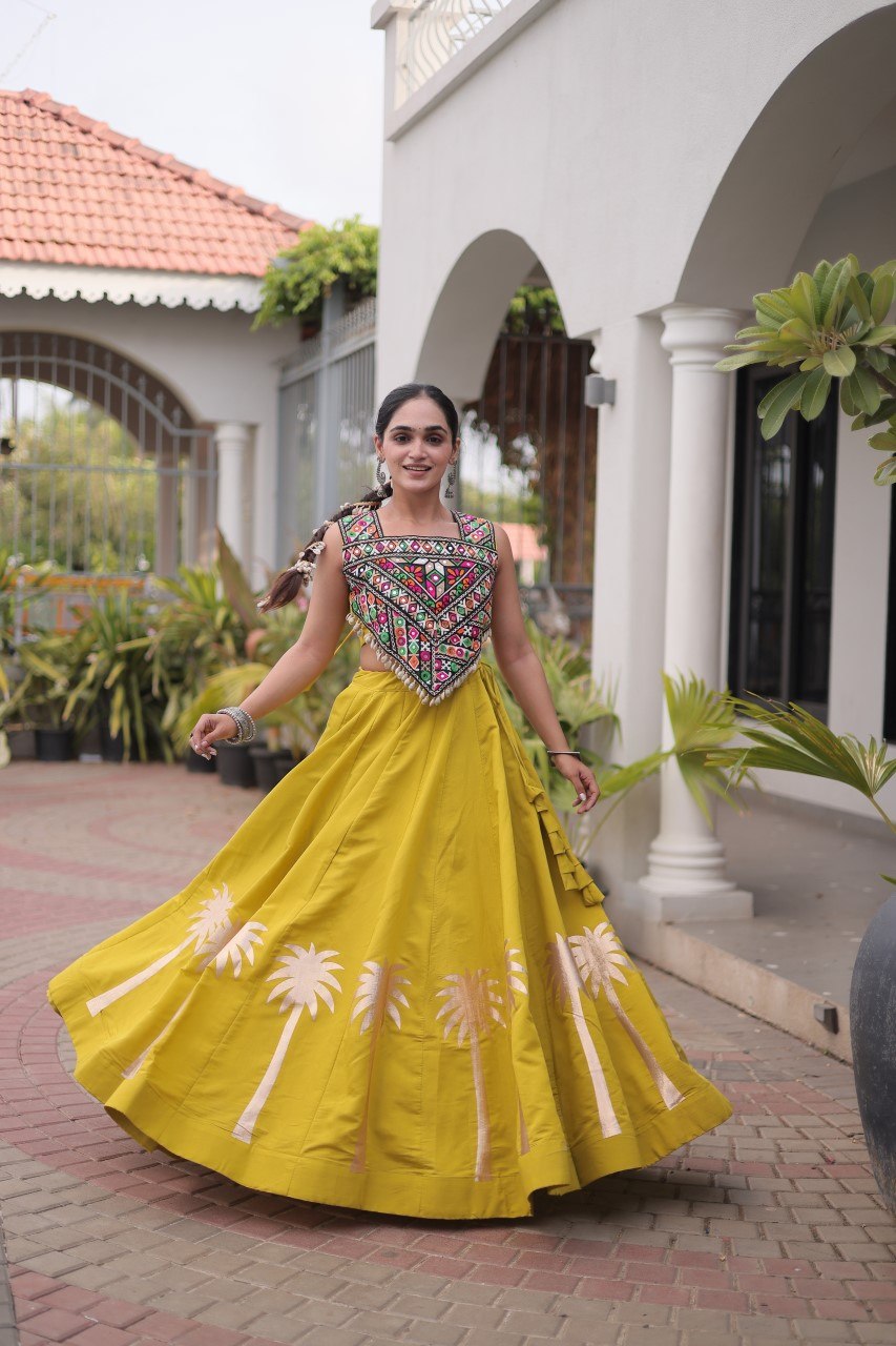RangBhoomi Navratri Lehenga Choli Collection 2026 — Roman Fabric with Kutchi Embroidery
