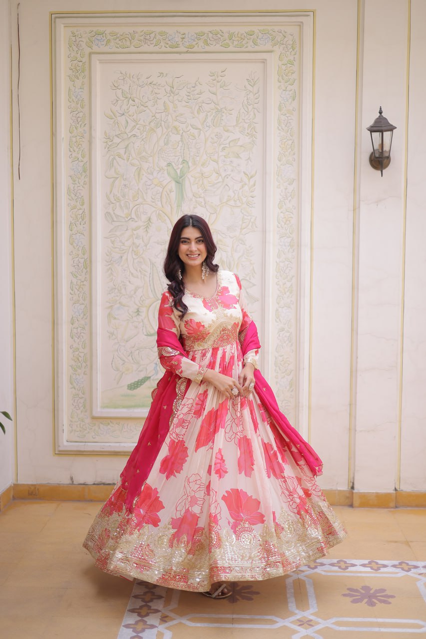 Premium Ready-to-Wear Gown with Matching Dupatta Set