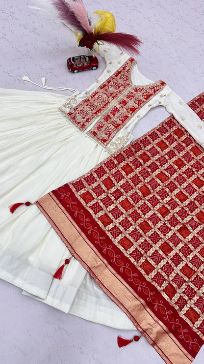 RangBhoomi Festival Badhni Lehenga Choli — Pure Chinon Silk with Heavy Embroidery