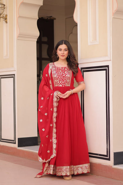 Designer Gown 2025 - Ready Made, Embroidered | Rangbhoomi