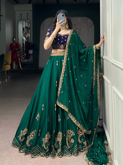 Regal Couture Luxury Lehenga Set in Rangoli Silk with Sequins and Thread Embroidery