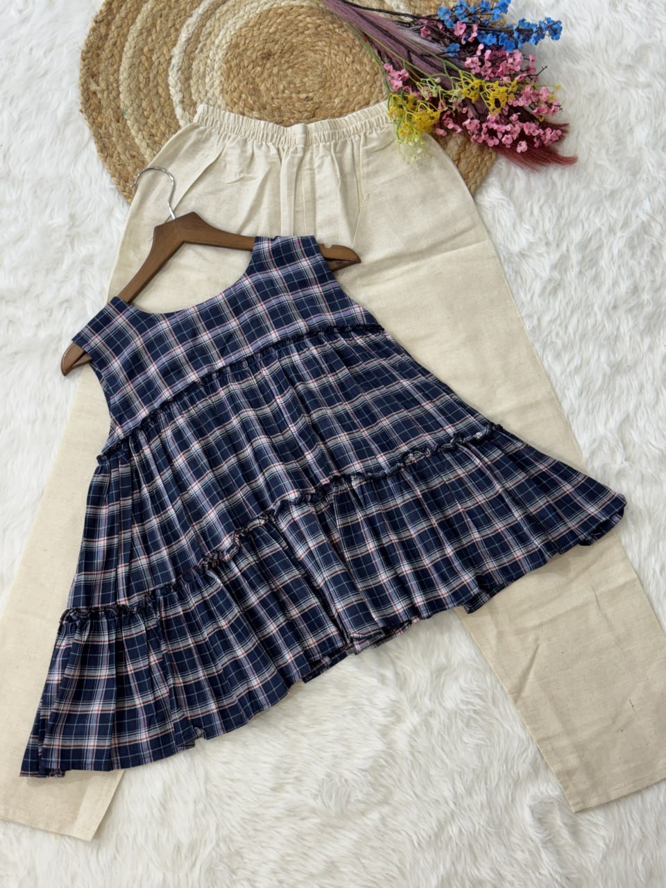 RangBhoomi Elegant Summer Linen Cotton Top and Pants Set